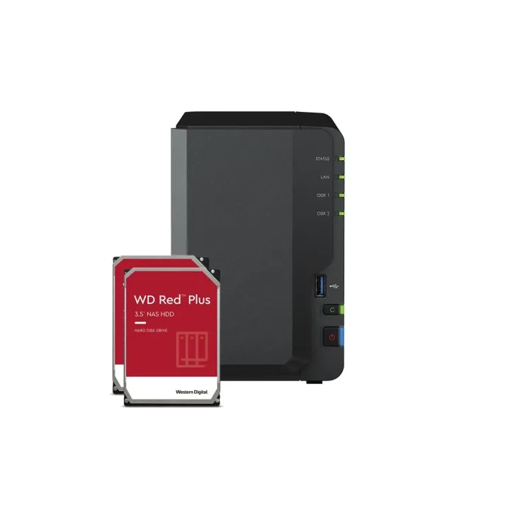 Synology NAS DiskStation DS223, 2-bay WD Red Plus 4 TB