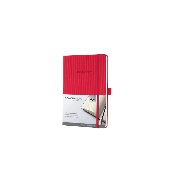 Sigel Carnet de notes Conceptum A5, À carreaux, Rouge