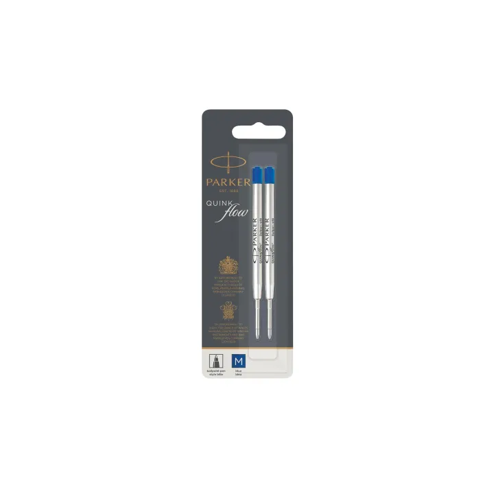 Parker Cartouche Quinkflow Mine 2 x Bleu, moyen (M)