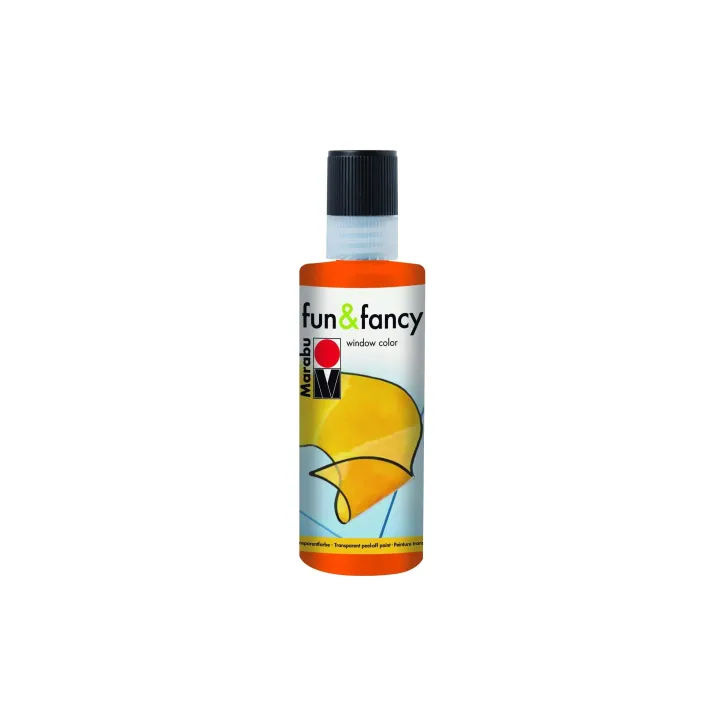 Marabu Peinture pour fenêtre Fun & Fancy 80 ml, Orange