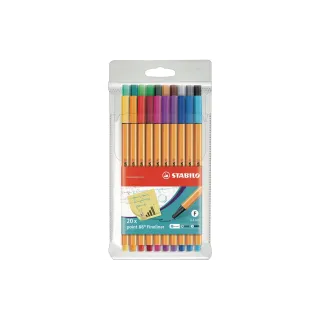 STABILO Fineliner point 88 20 pièces, multicolore