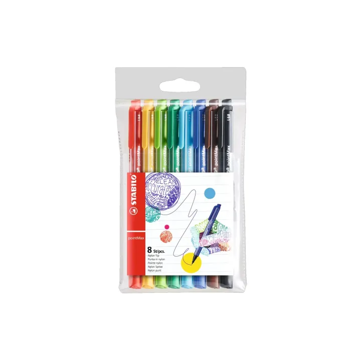 STABILO Fineliner pointMax 8 pièces, multicolore