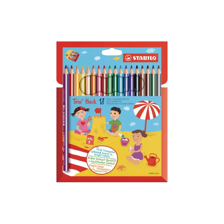 STABILO Crayons de couleur Trio épais 18 pièces