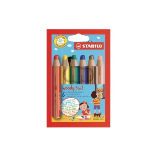 STABILO Crayons de couleur Woody 3in1 6 pièces