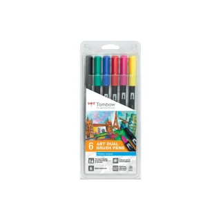 Tombow Feutres de coloriage ABT 6 pièces, tons de base