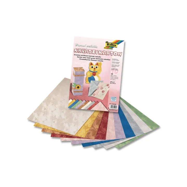 Folia Carton de bricolage Damas Couleur assortie