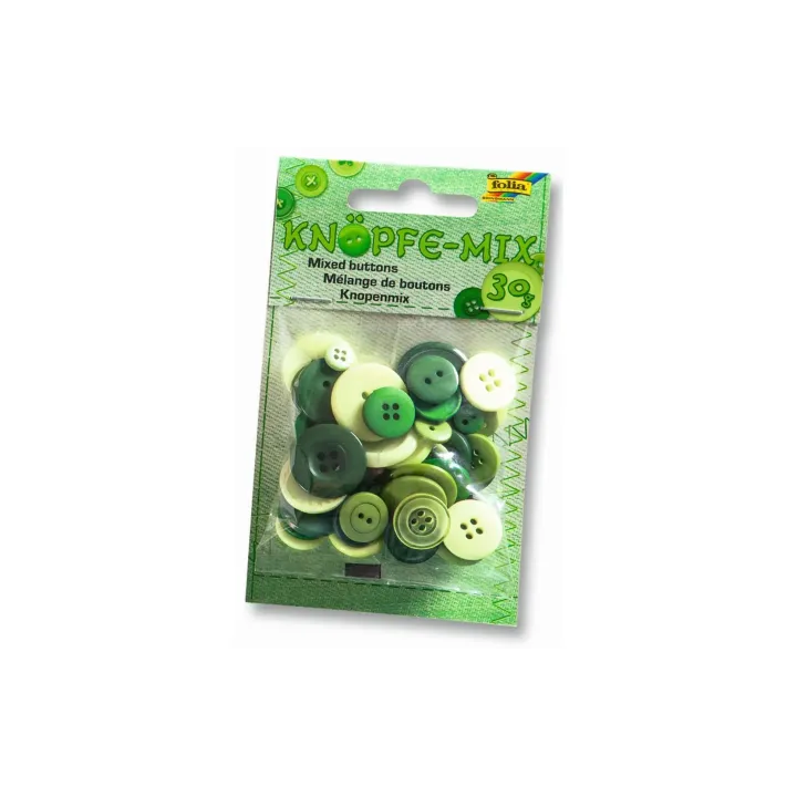 Folia Boutons mixtes ton sur ton, vert