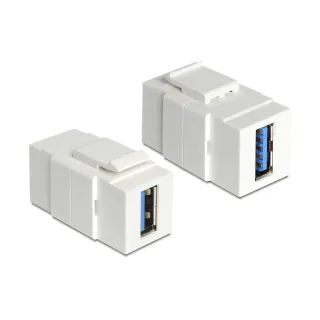 Delock Module Keystone USB 3.0, A – A, (f-f) Blanc