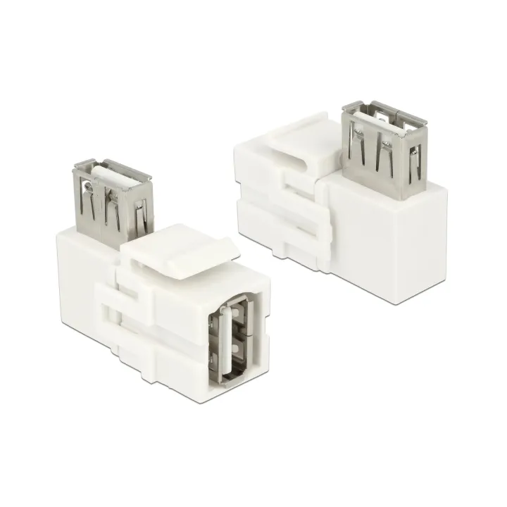 Delock Module Keystone USB2.0, A - A coudé à 90°, blanc