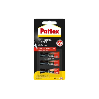 Pattex Colle instantanée Mini Trio 3 Pièce-s, Transparent