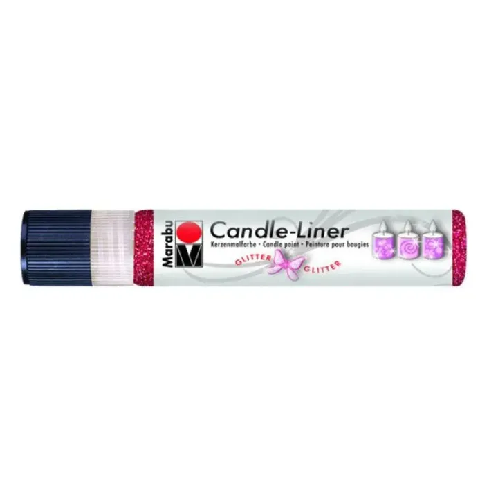 Marabu Peinture pour bougie Candle-Liner Glitter 25 ml, Rouge