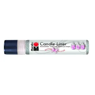 Marabu Peinture pour bougie Candle-Liner Glitter 25 ml, Argenté