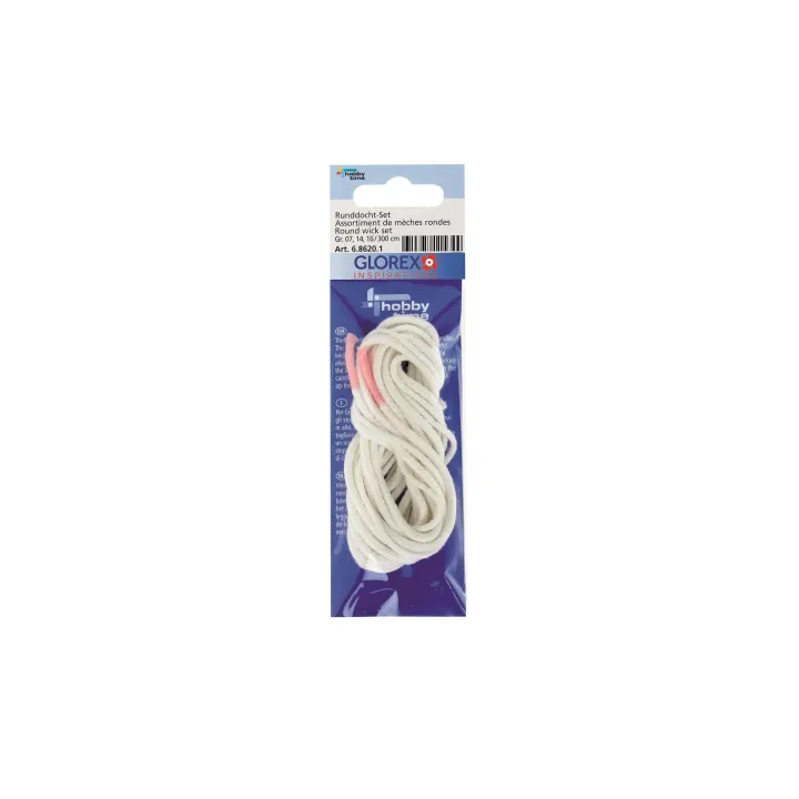 Glorex Mèches pour bougie 3 x 1 m Blanc