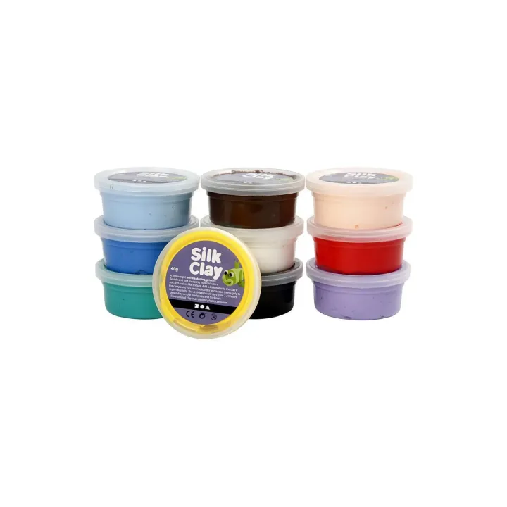 Creativ Company Set de modélisation Silk Clay 10 x 40 g Multicolore