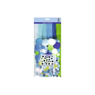URSUS Pompon & Chenille Set Motiv 4 Multicolore