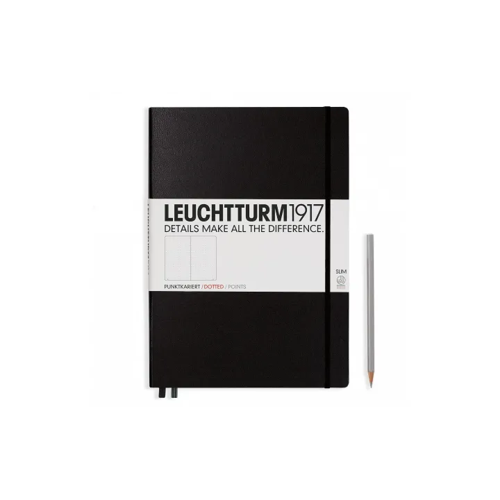 Leuchtturm Carnet de notes Master Slim A4, Pois, Noir