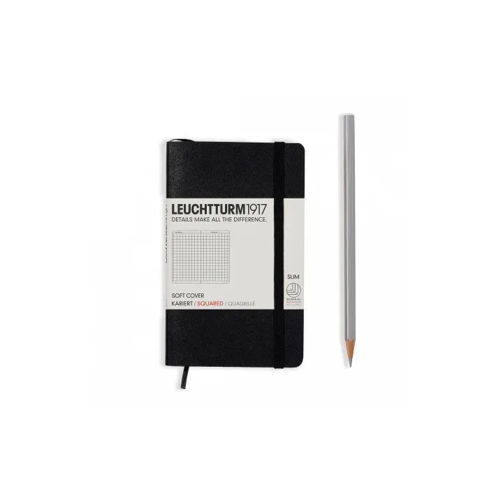 Leuchtturm Carnet de notes Pocket A6, À carreaux, Noir