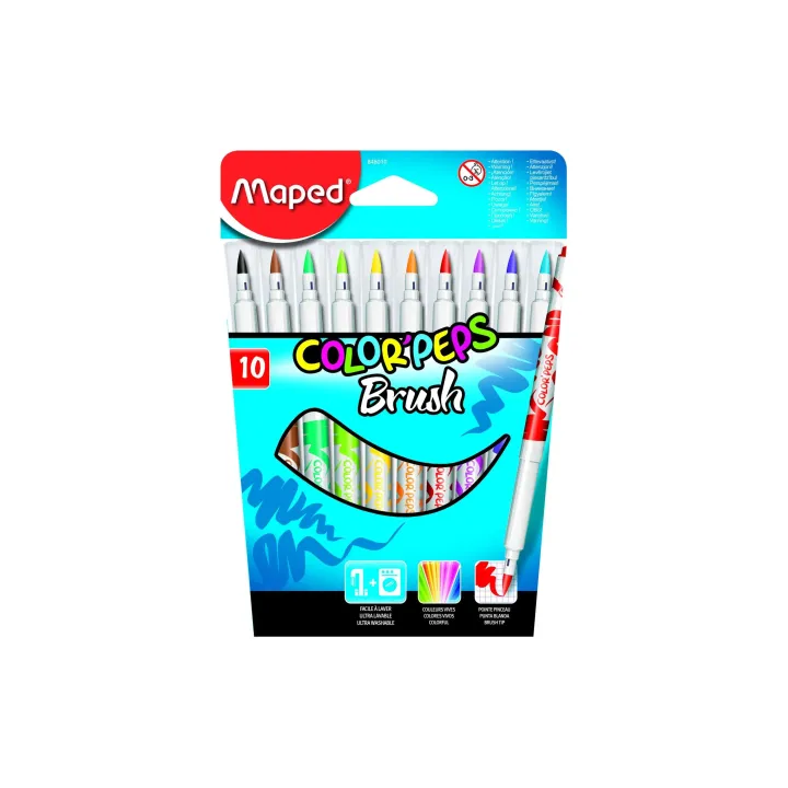 maped Crayon feutre Brush 10 pièces