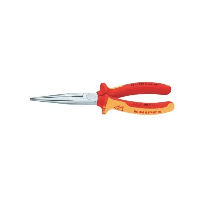 Knipex Pince à becs demi-ronds 200 mm 1000 V avec tranchant chromé