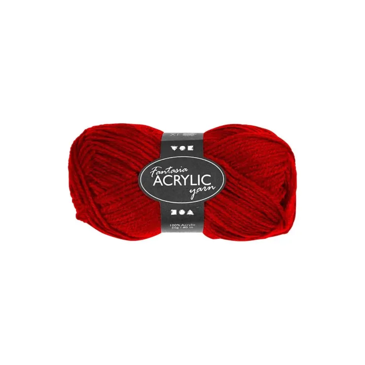 Creativ Company Laine Acrylique 50 g Rouge