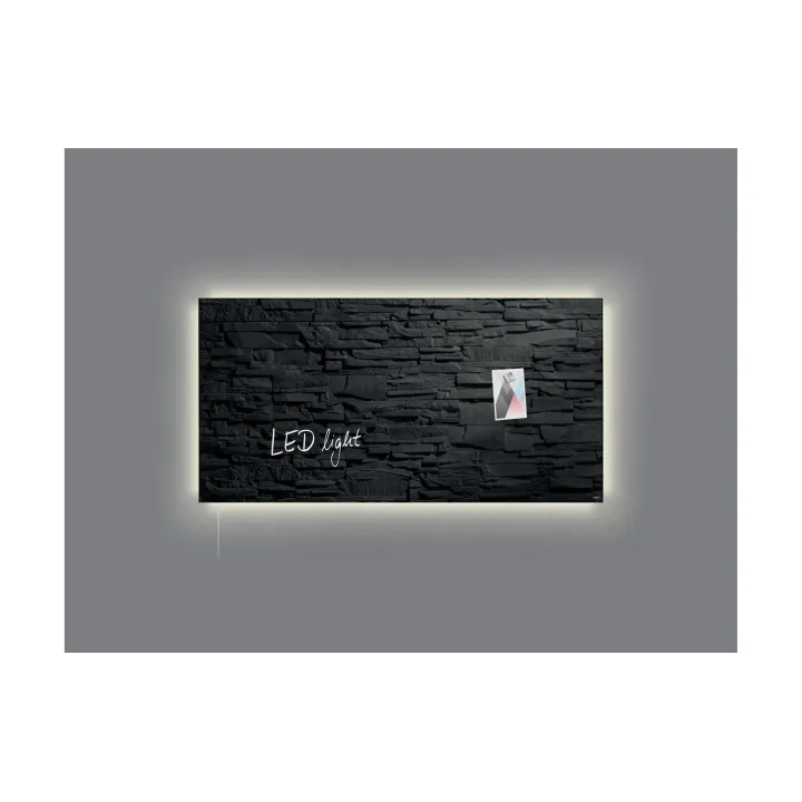 Sigel Tableau en verre LED artverum 91 cm x 46 cm, Noir