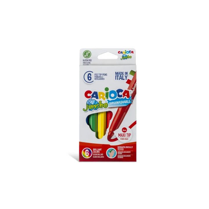 Carioca Feutres de coloriage Jumbo Box E-6 6 pièces, multicolores