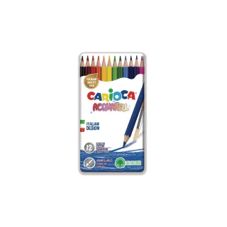 Carioca Crayons de couleur Boîte métallique, 12 pièces, multicolore