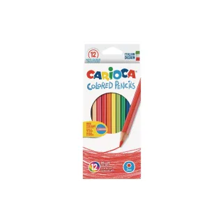 Carioca Crayons de couleur Hexagonal 12 pièces, Multicolore