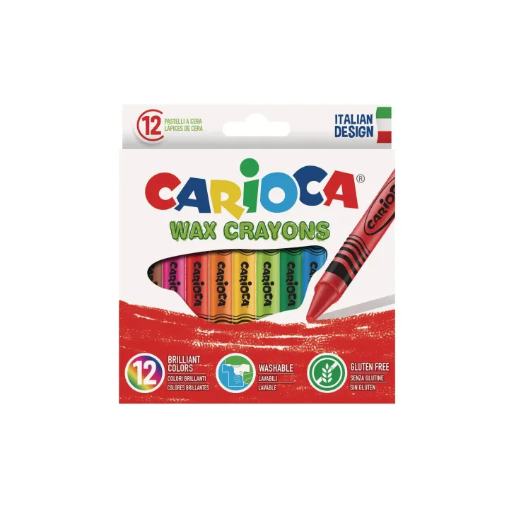 Carioca Crayon gras de couleur Cire 12 pièces, Multicolore