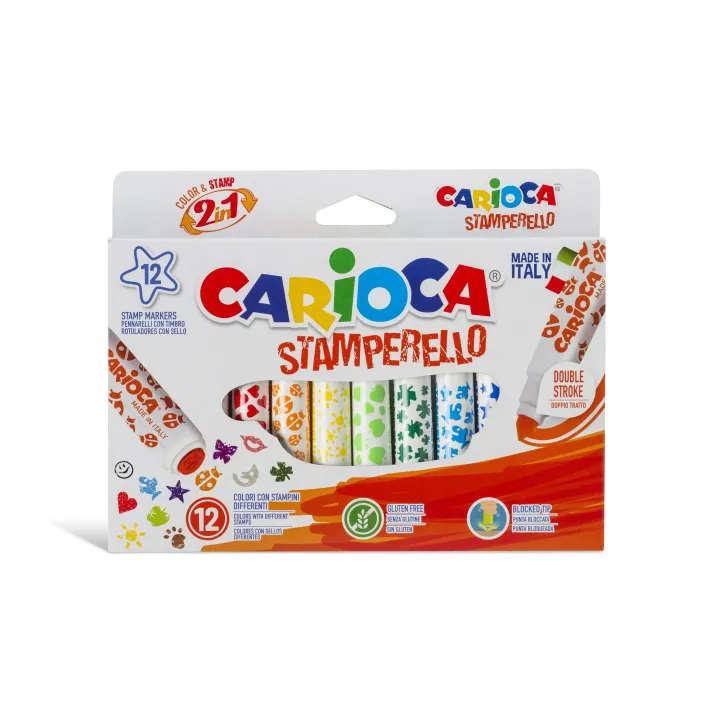 Carioca Feutres de coloriage Stamperello 12 pièces, multicolores