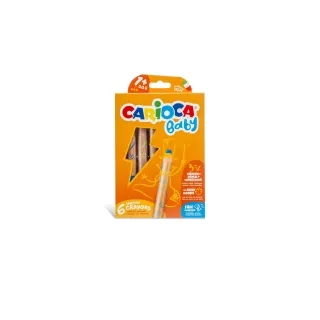 Carioca Crayons de couleur Baby 3 en 1 O 10 mm 6 pièces, Multicolore