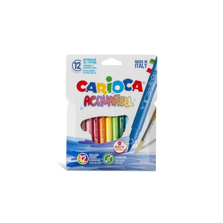 Carioca Feutres de coloriage Acquarell 12 pièces, multicolores