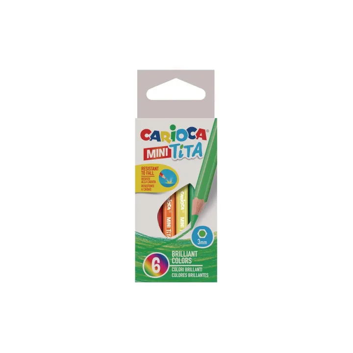 Carioca Crayons de couleur Mini Tita 6 pièces, Multicolore