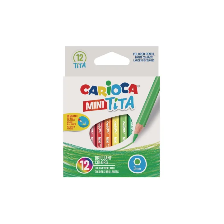 Carioca Crayons de couleur Mini Tita 12 pièces, Multicolore