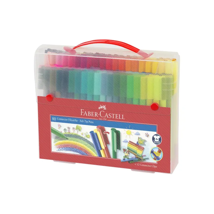 Faber-Castell Crayon feutre Connecteur 80 pièces, Multicolore