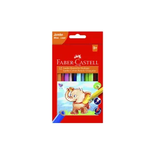 Faber-Castell Crayons de couleur Jumbo Étui en carton de 12 pièces