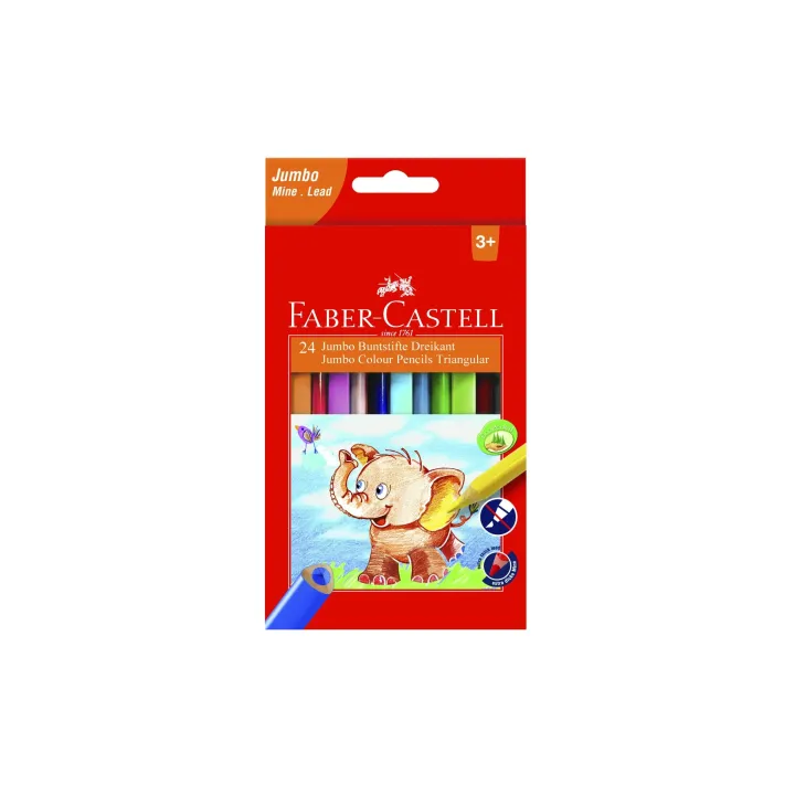 Faber-Castell Crayons de couleur Jumbo Étui métallique de 24 pièces