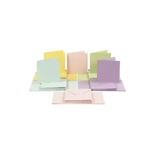 Creativ Company Carte vierge 15 x 15 cm 50 kits, pastel