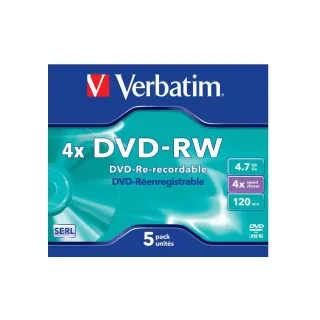 Verbatim DVD-RW 43285 4.7 GB, boîte à bijoux (5 Pièce-s)