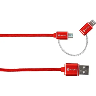 SKROSS Câble métallique USB 2.0 USB A - Micro-USB B-Lightning 1 m