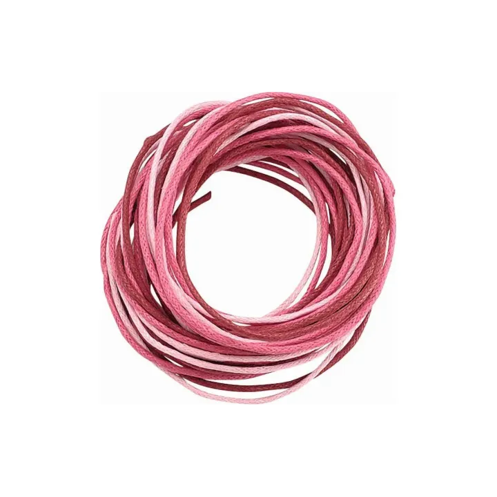 Knorr Prandell Cordelette cirée 1 mm 3 x 1,7 m Rose-Rouge