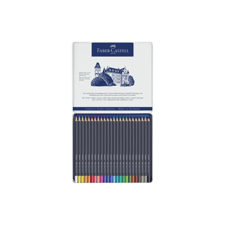 Faber-Castell Crayons de couleur Étui métallique de 24 pièces Goldfaber