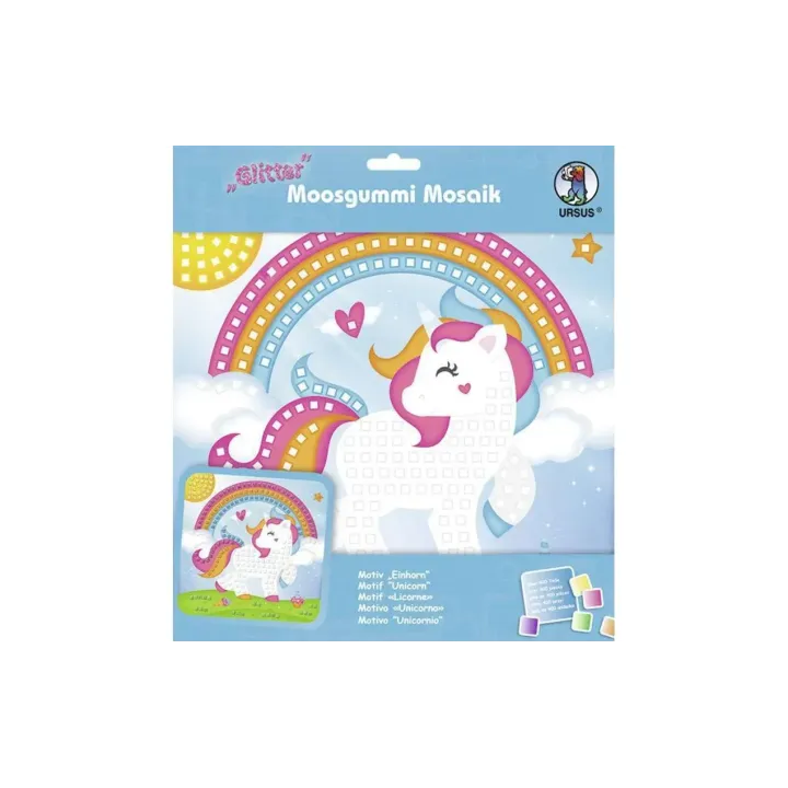 URSUS Set de caoutchouc mousse Glitter licorne, multicolore