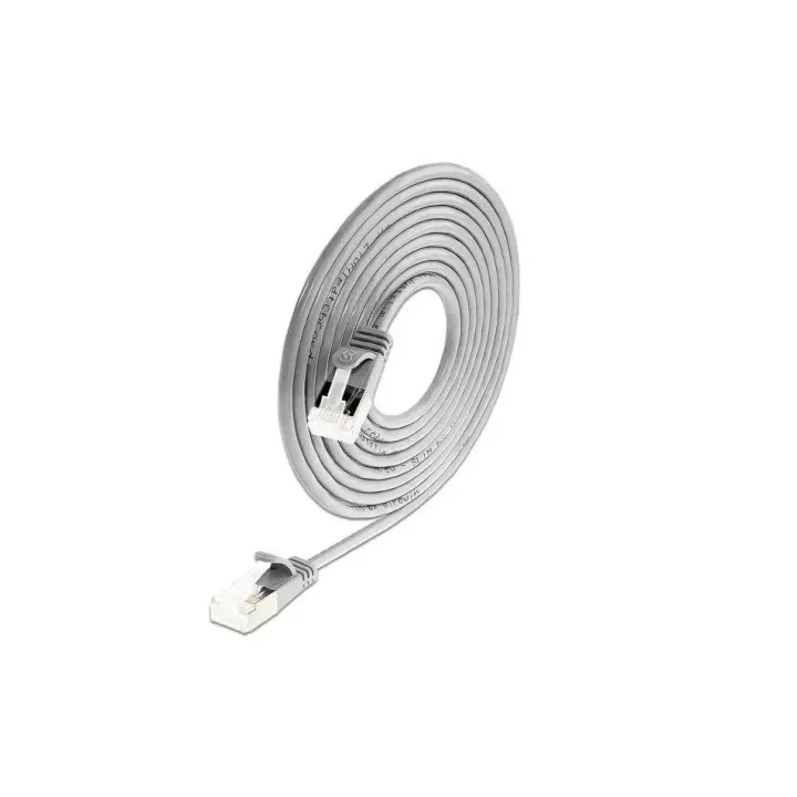 SLIM Câble patch slim RJ-45 - RJ-45, Cat 6A, U-FTP, 0.1 m, Gris