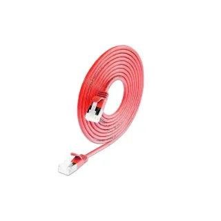 SLIM Câble patch slim RJ-45 - RJ-45, Cat 6A, U-FTP, 0.1 m, Rouge