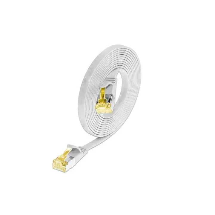 SLIM Câble patch slim  Cat 6A, U-FTP, 0.1 m, Blanc