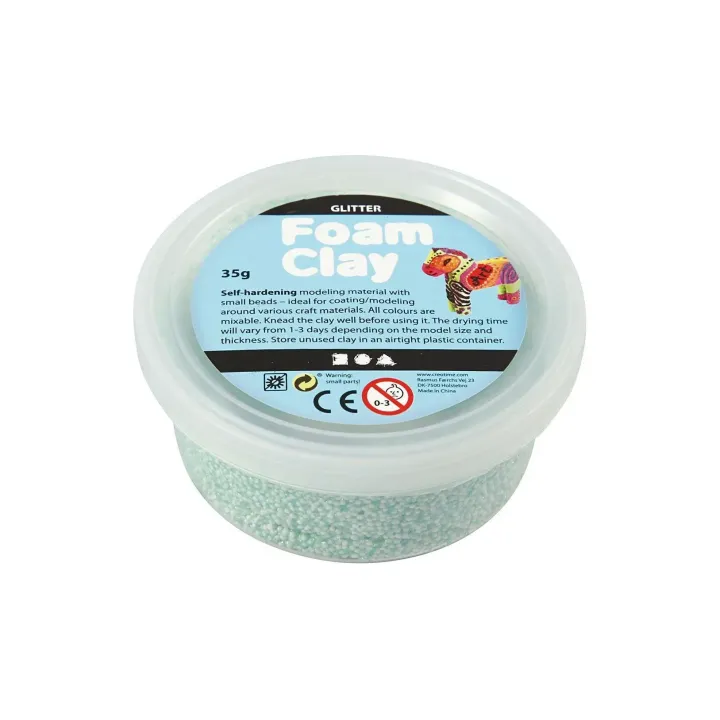 Creativ Company Matière à modeler Foam Clay 35 g Paillettes Vert clair