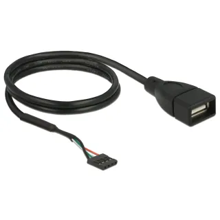 Delock Câble embase à broches USB2.0 60 cm  Prise pour poteau – Prise USB-A