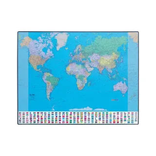 Hansa Sous-main GeoPad 65 x 50 cm Carte du monde, en allemand