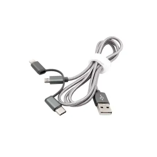 Exsys Câble chargeur USB USB A - Micro-USB B-Lightning-USB C 1 m